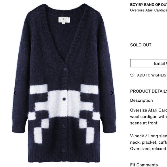 $645 MSRP Boy by Band of Outsiders Oversize Atari Cardigan Mohair Oversized Sz S - Picture 1 of 11
